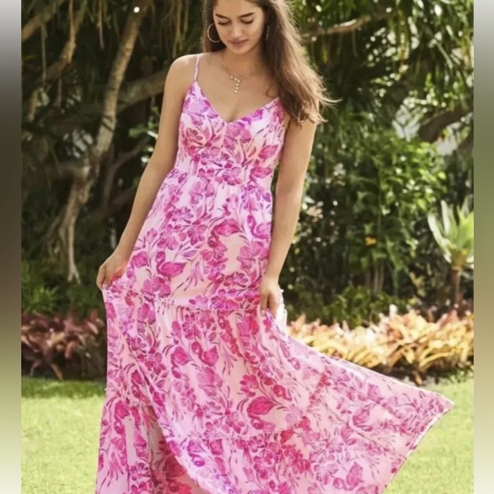 Lilly Pulitzer Pink Floral Maxi Dress